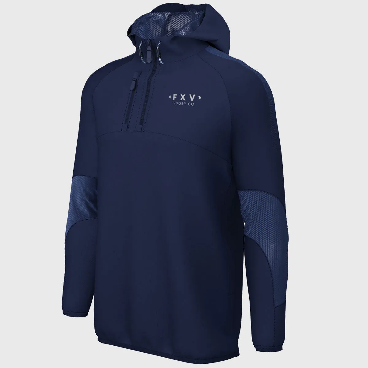 FXV Rugby Co 1/4 Zip Hooded Training Jacket Navy