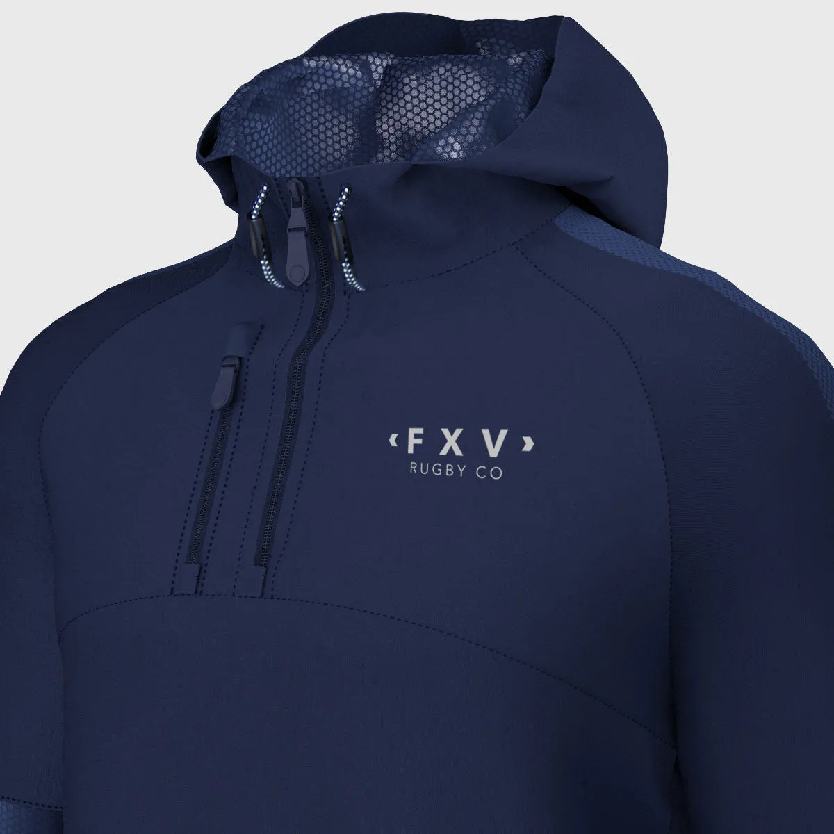 FXV Rugby Co 1/4 Zip Hooded Training Jacket Navy