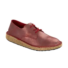 Gary Metallic Red Suede Leather