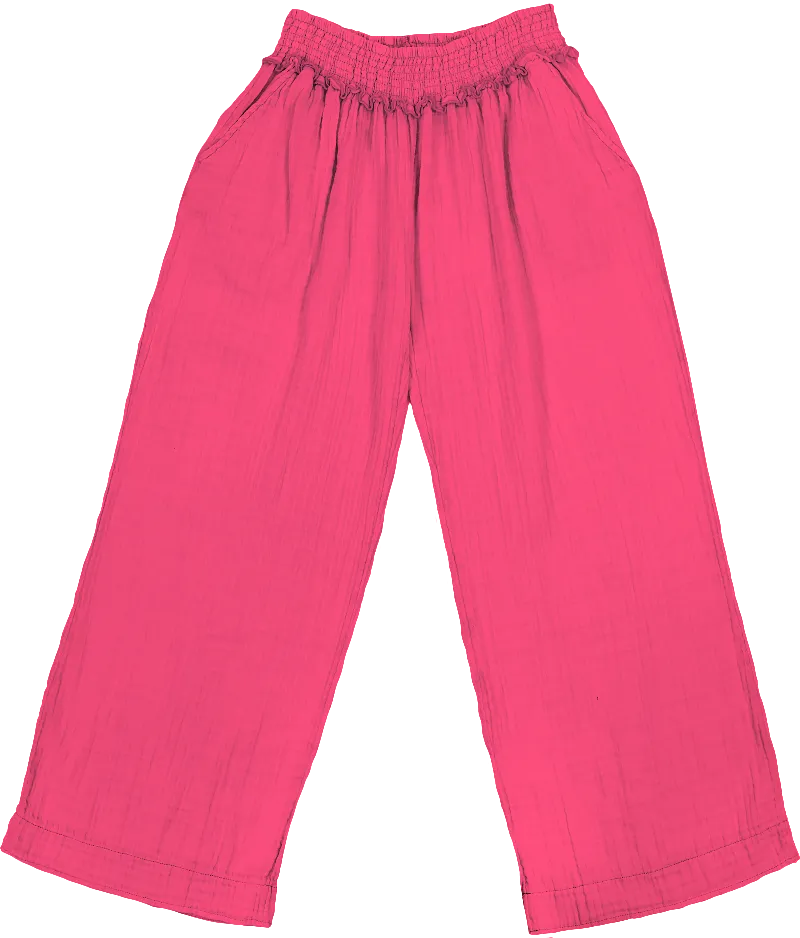 Gauze Pant in Hot Pink