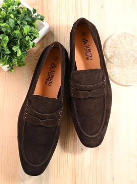 Genuine Brown Suede Leather Formal Shoes