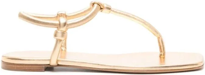 Gianvito Rossi Juno thong leather sandals Gold