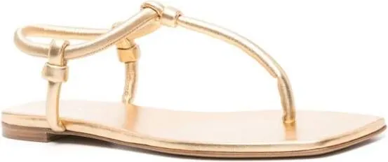 Gianvito Rossi Juno thong leather sandals Gold