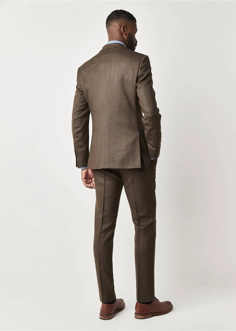 Gibson London Ethan Herringbone Colbert Jacket Brown