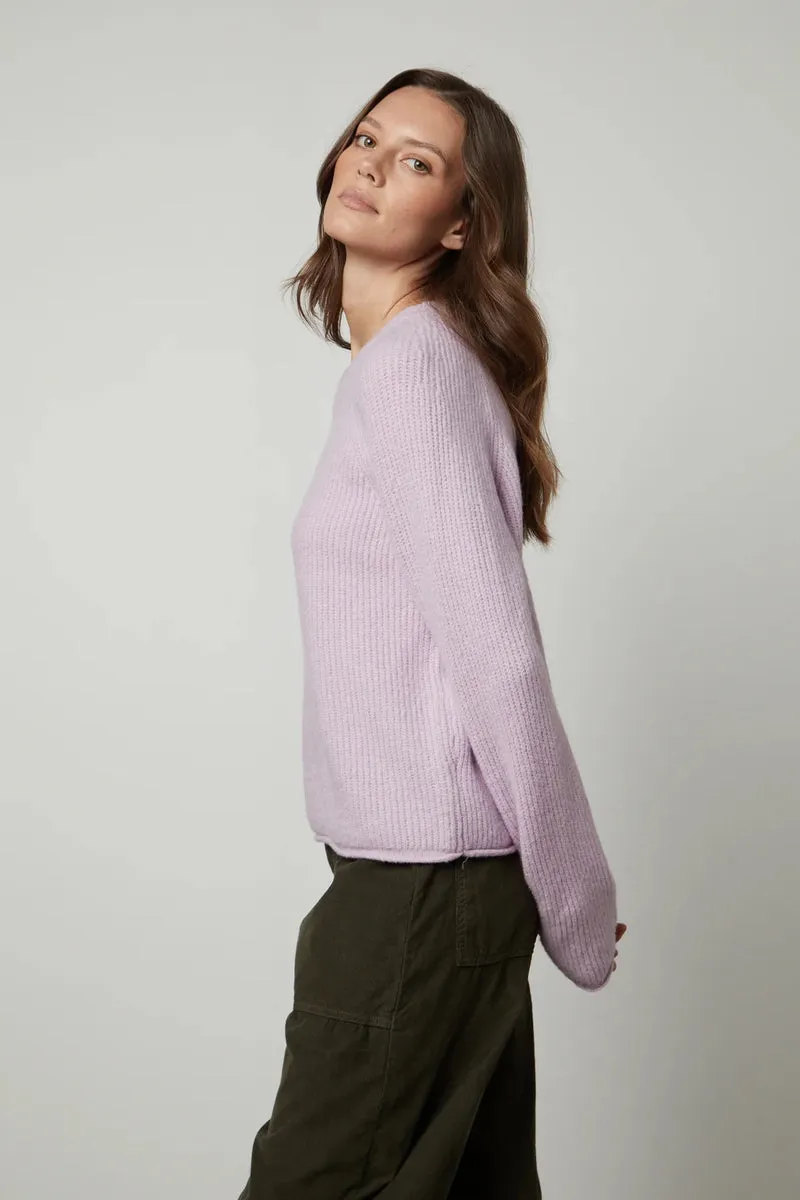 GIGI CREW NECK SWEATER IN LILAC