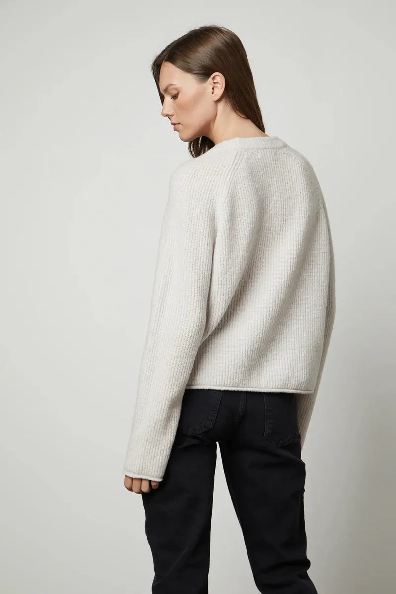 GIGI CREW NECK SWEATER IN SNOW