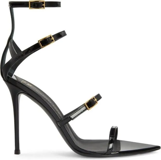 Giuseppe Zanotti Intriigo Abely 105mm patent-finish sandals Black