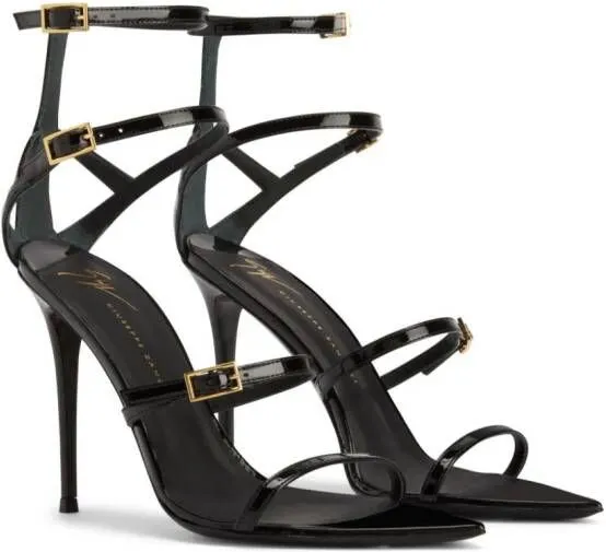 Giuseppe Zanotti Intriigo Abely 105mm patent-finish sandals Black