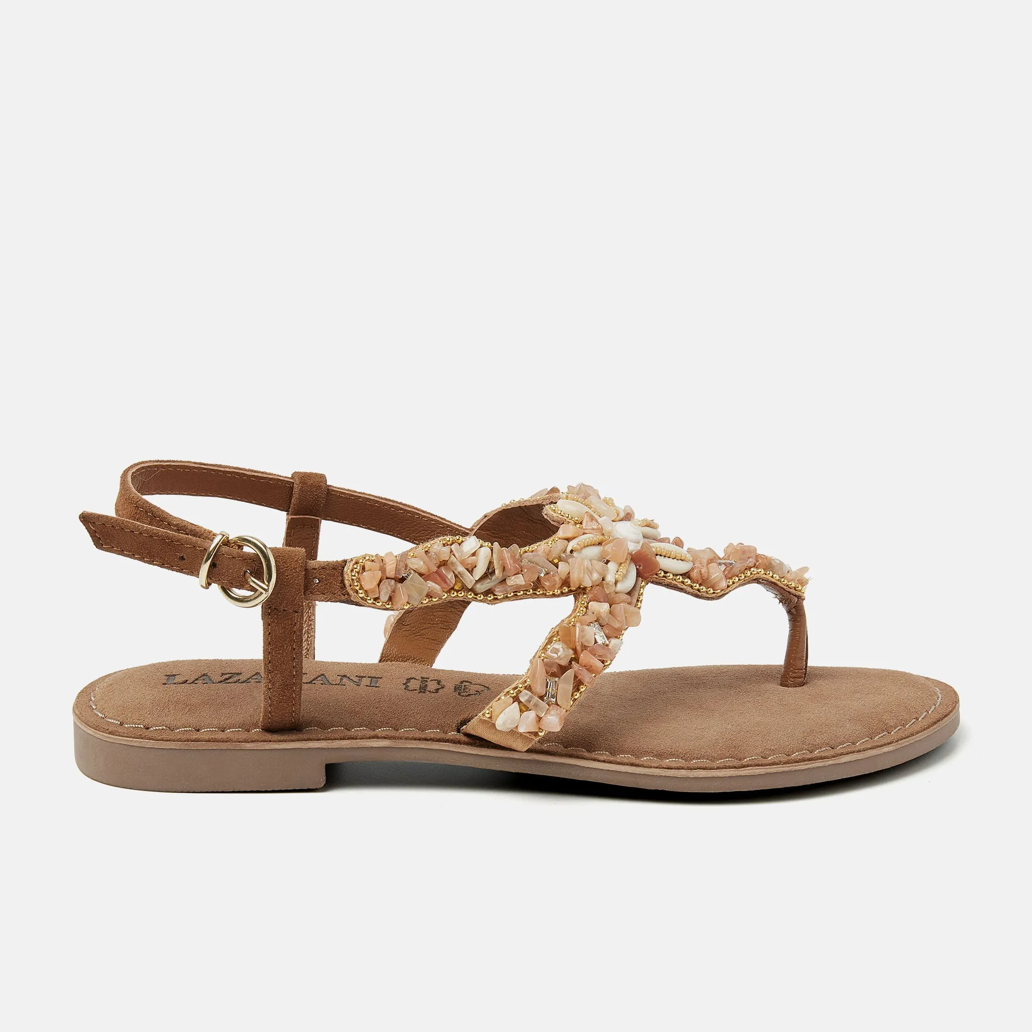 Greta Suede Dames Sandalen Tan