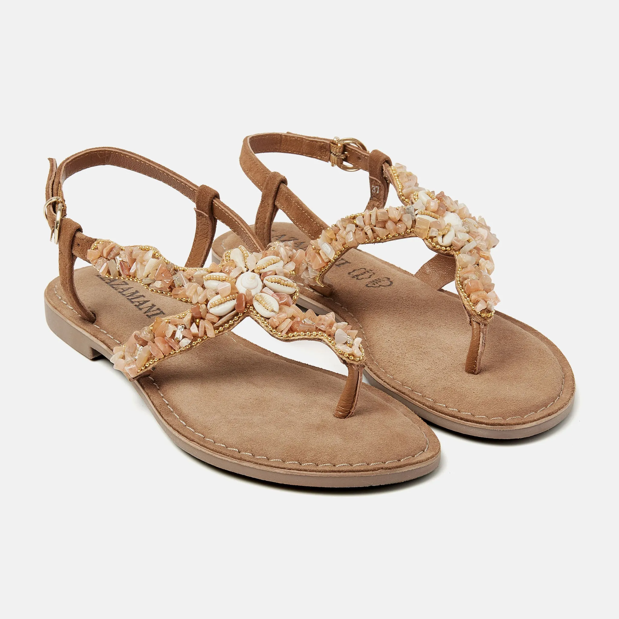 Greta Suede Dames Sandalen Tan