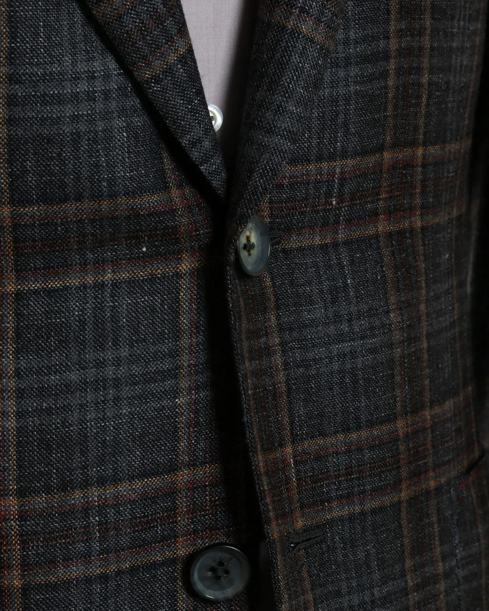 Grey and Tan Wool Blend Windowpane Sportcoat