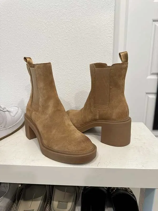 GUNNER BOOTIES BROWN SUEDE - re:vita