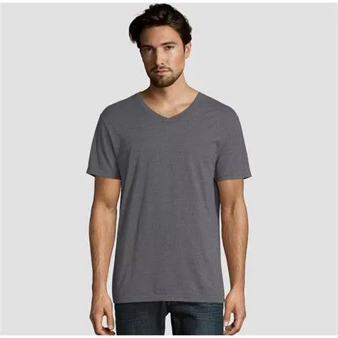 Heavyweight V-Neck Plain Athletic Fit T-Shirt