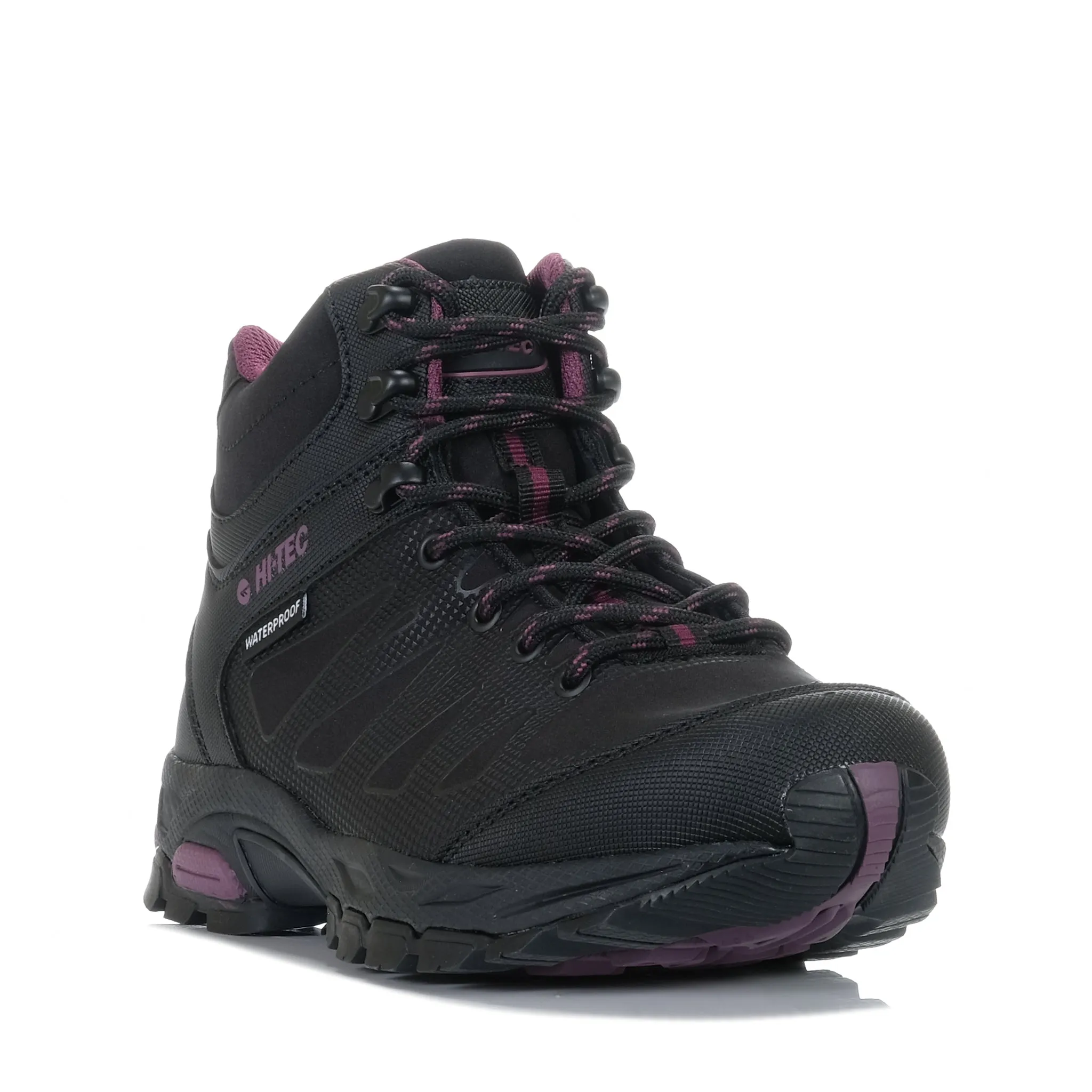 Hi-Tec Raven Mid Womens Waterproof Black/Grape Wine