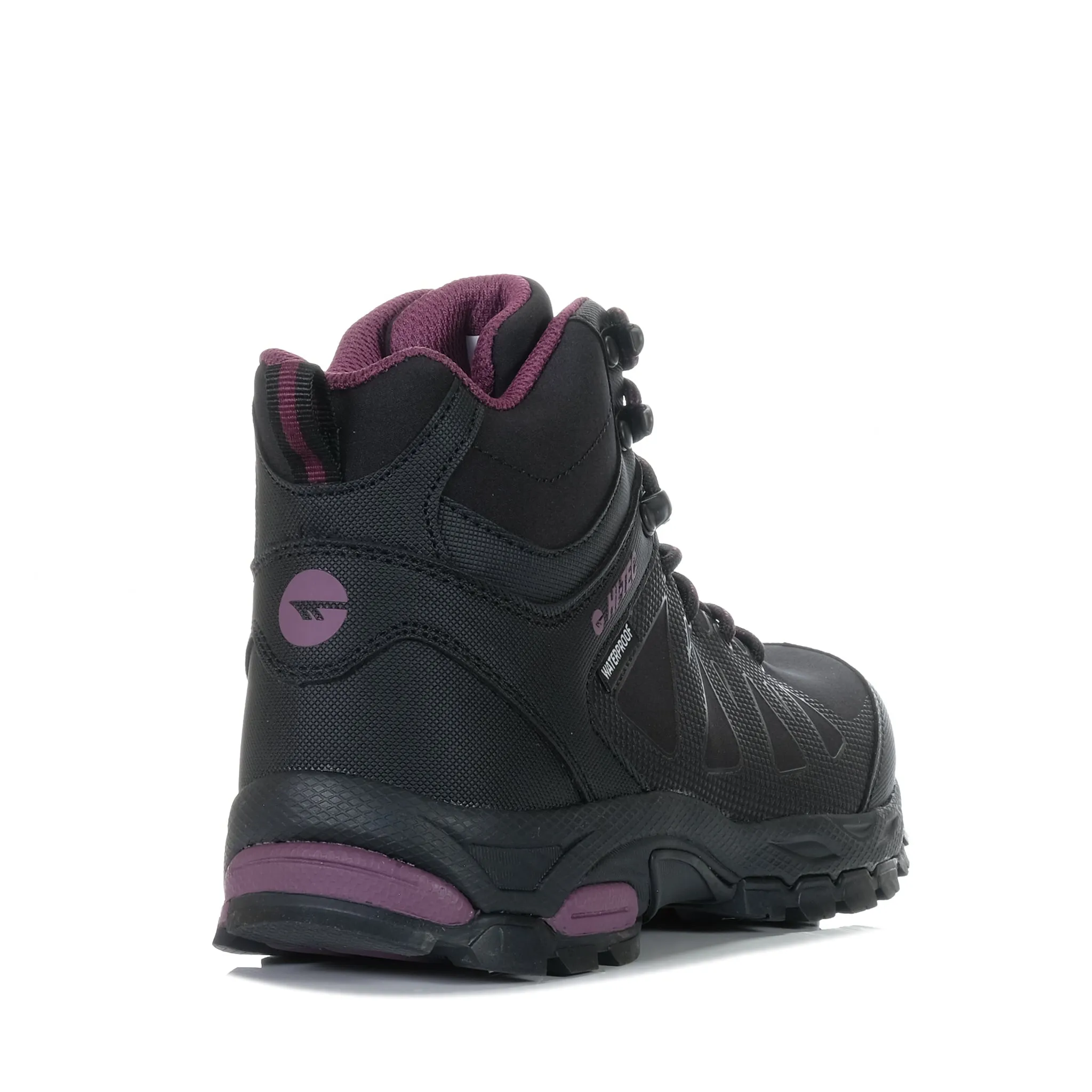 Hi-Tec Raven Mid Womens Waterproof Black/Grape Wine