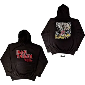 Hoodie - Iron Maiden - Number of the Beast - Vintage Logo - Faded Edge Album Back - Pullover