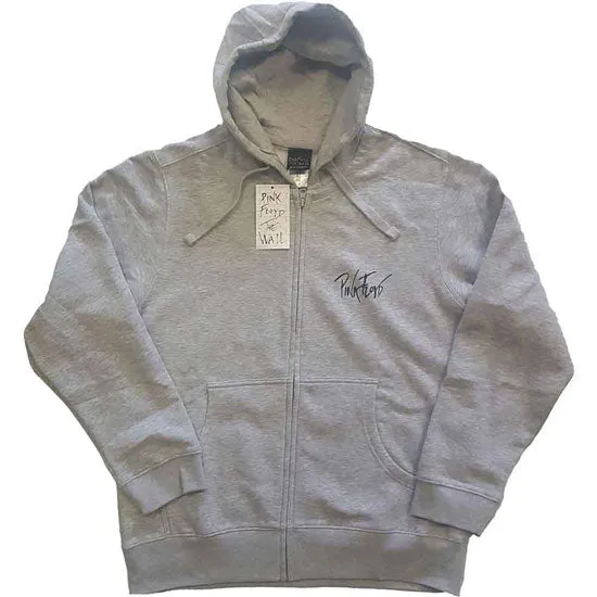 Hoodie - Pink Floyd - The Wall Faded Hammers Logo - Grey - Zip