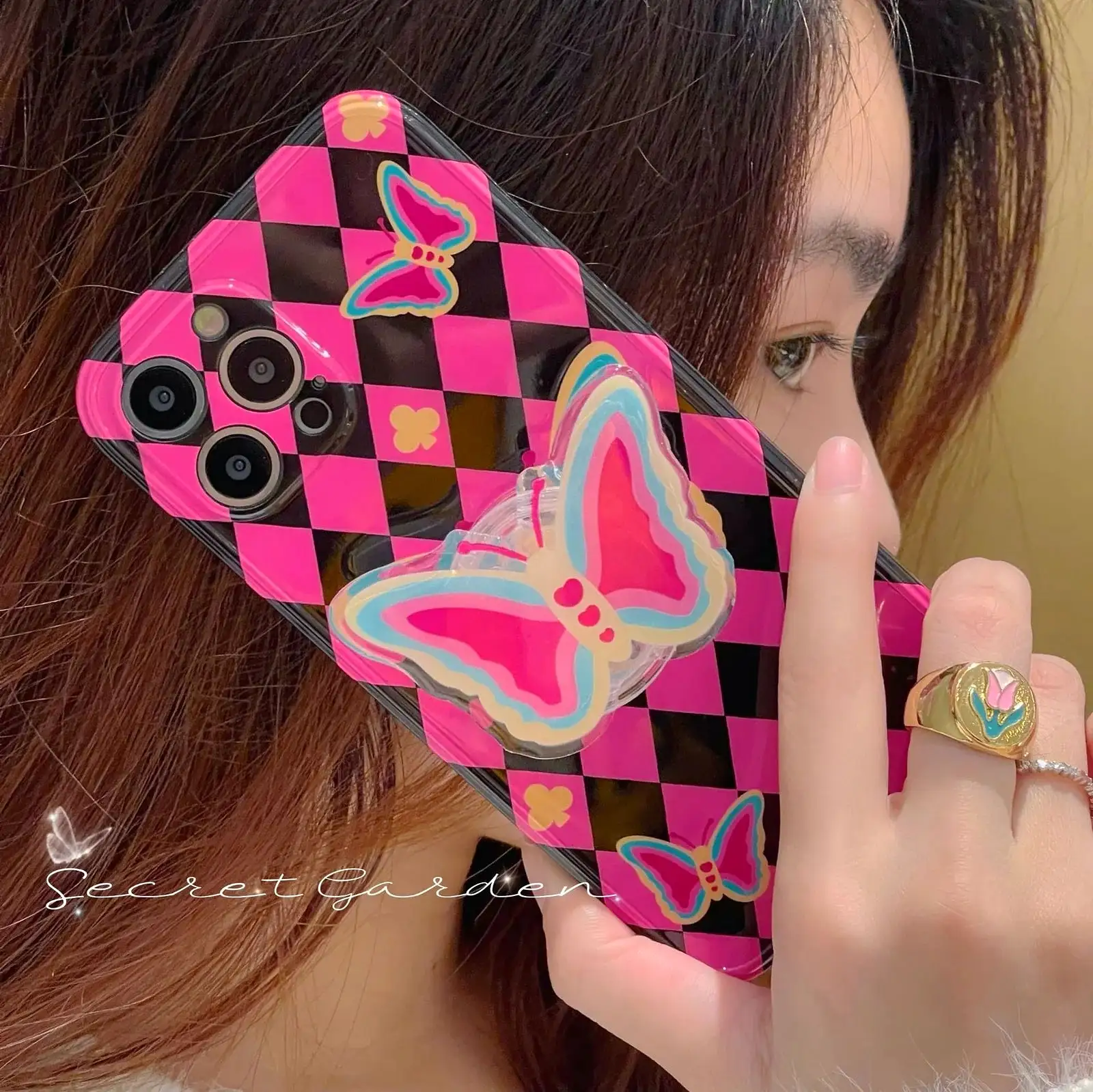 Hot Pink Butterfly Phone Case