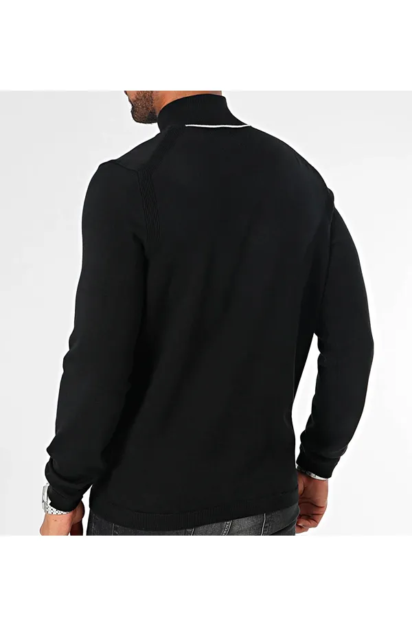 Hugo Boss 1/4 Zip Knit Regular Sweatshirt Black