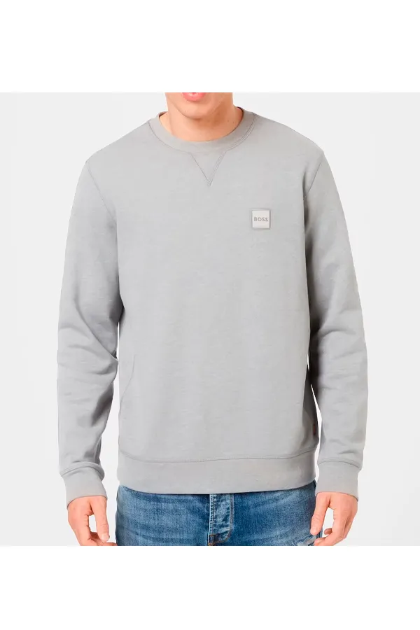 Hugo Boss Westart Patch Logo Sweatshirt Grey