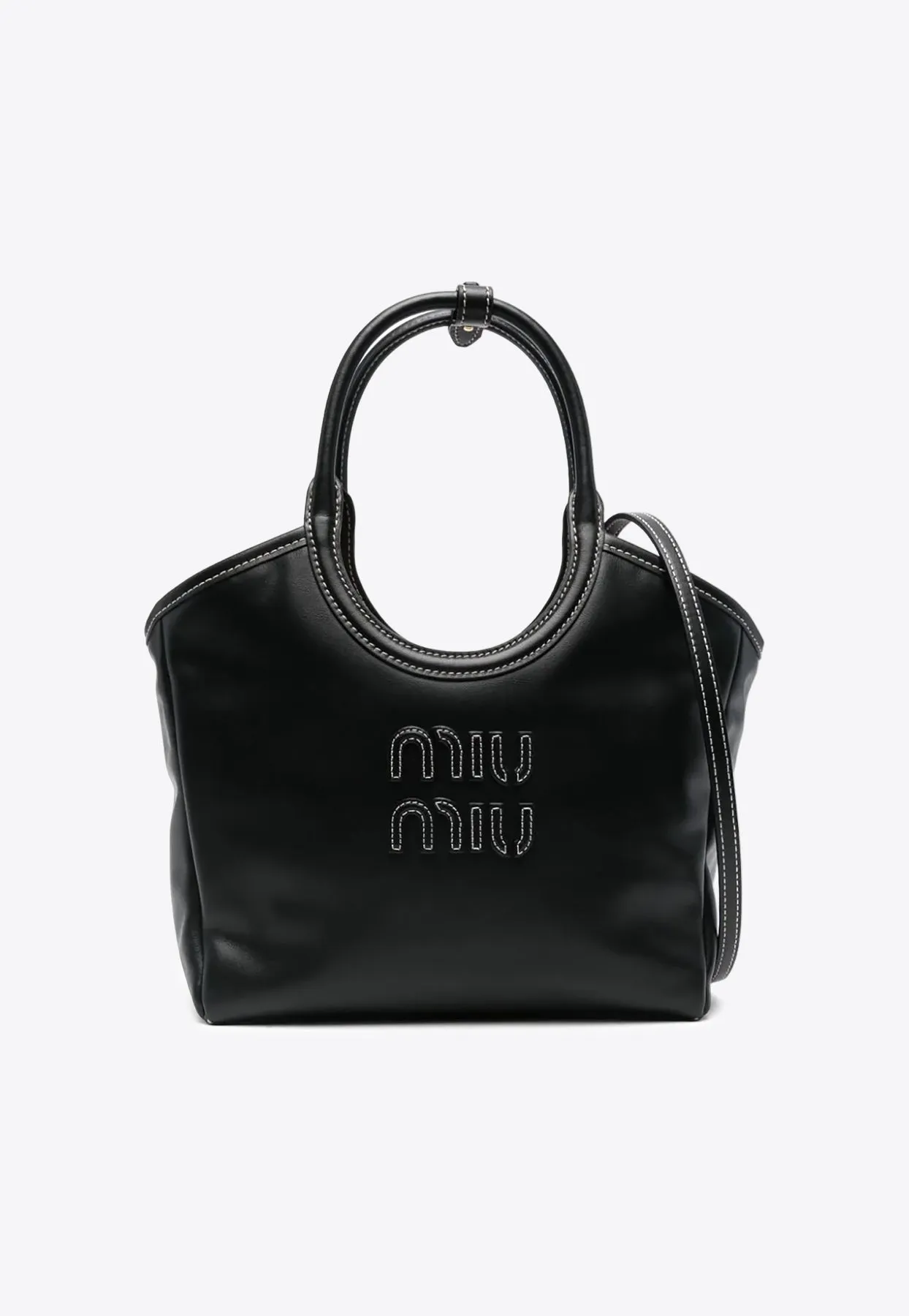 Ivy Logo-Patch Calf Leather Tote Bag