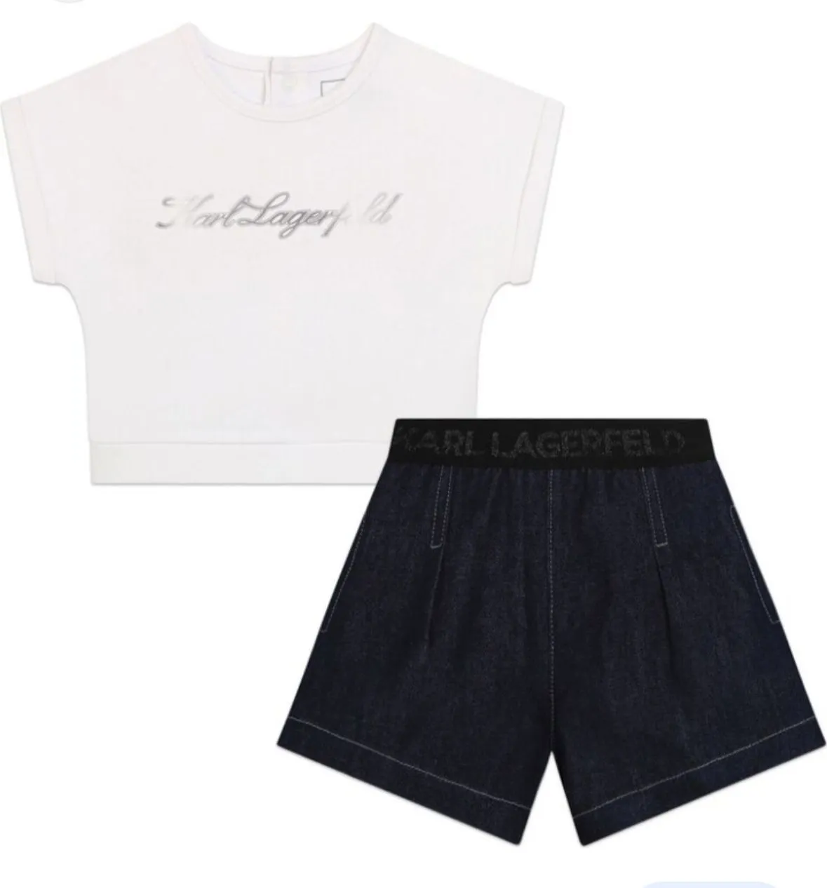 Karl Lagerfeld Set T-Shirt & Denim Shorts White