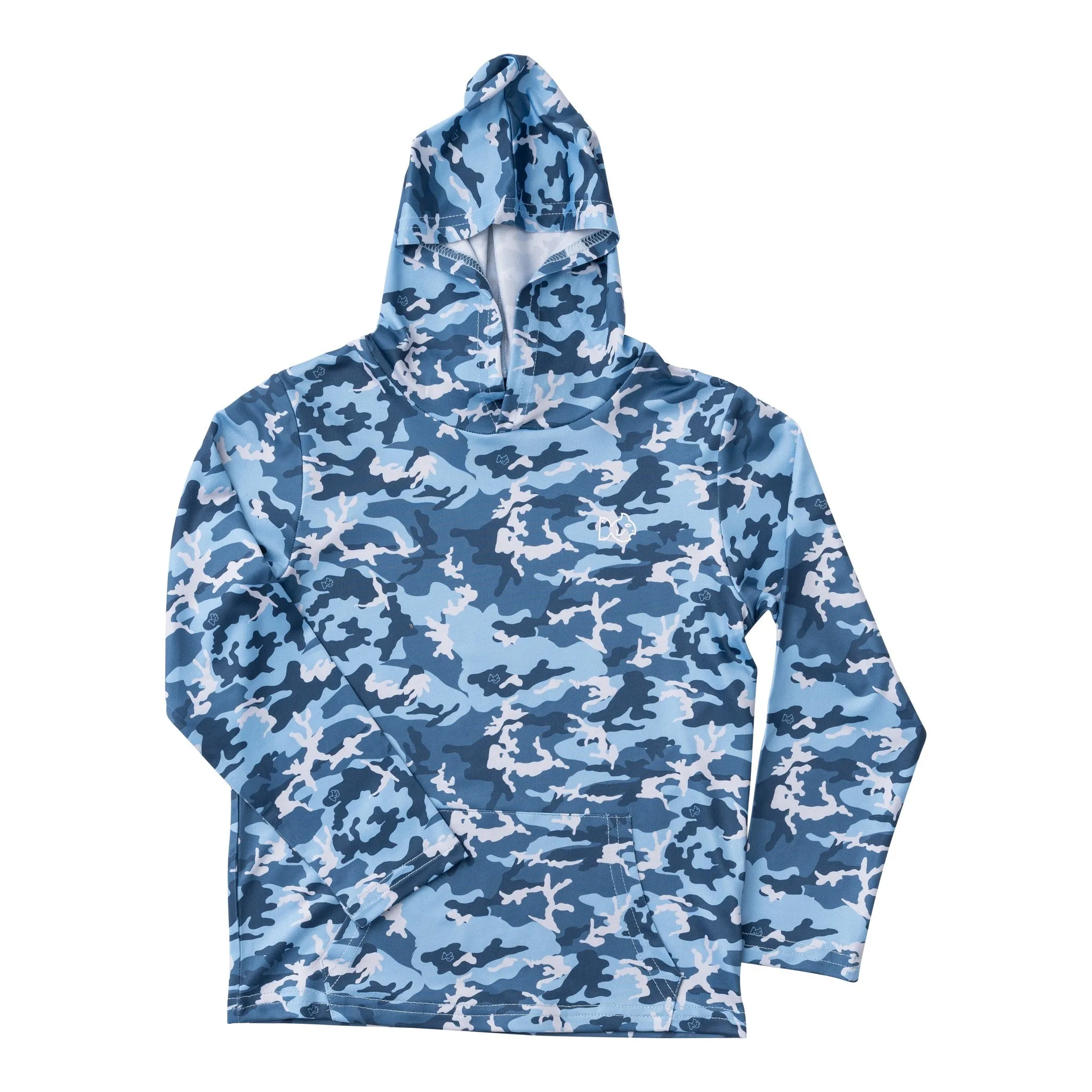 Kid's Pro Performance Hoodie Fishing T-shirt in Out of Sight Blue Camo