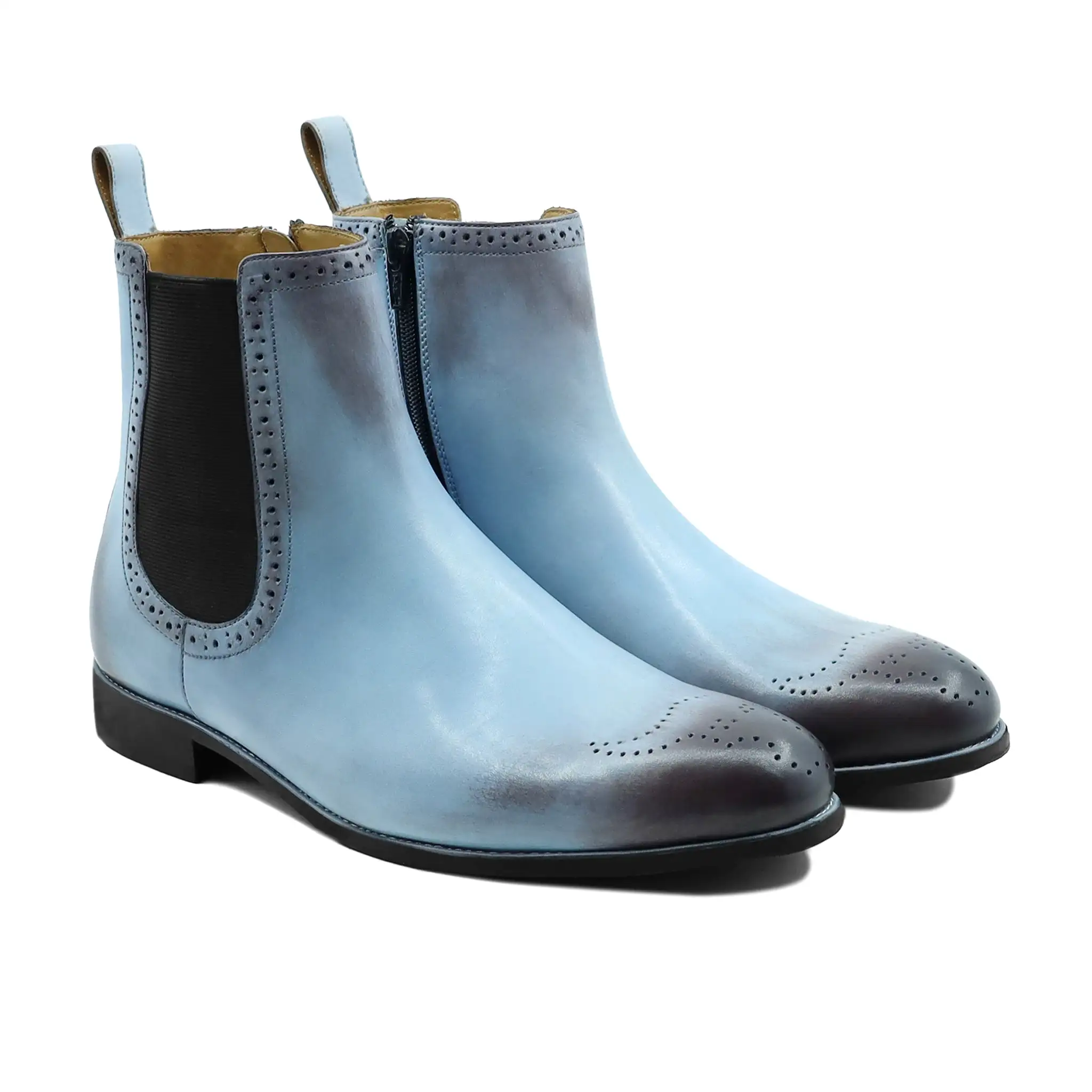 Lakewood - Men's Burnish Ice Blue Calf Leather Chelsea Boot