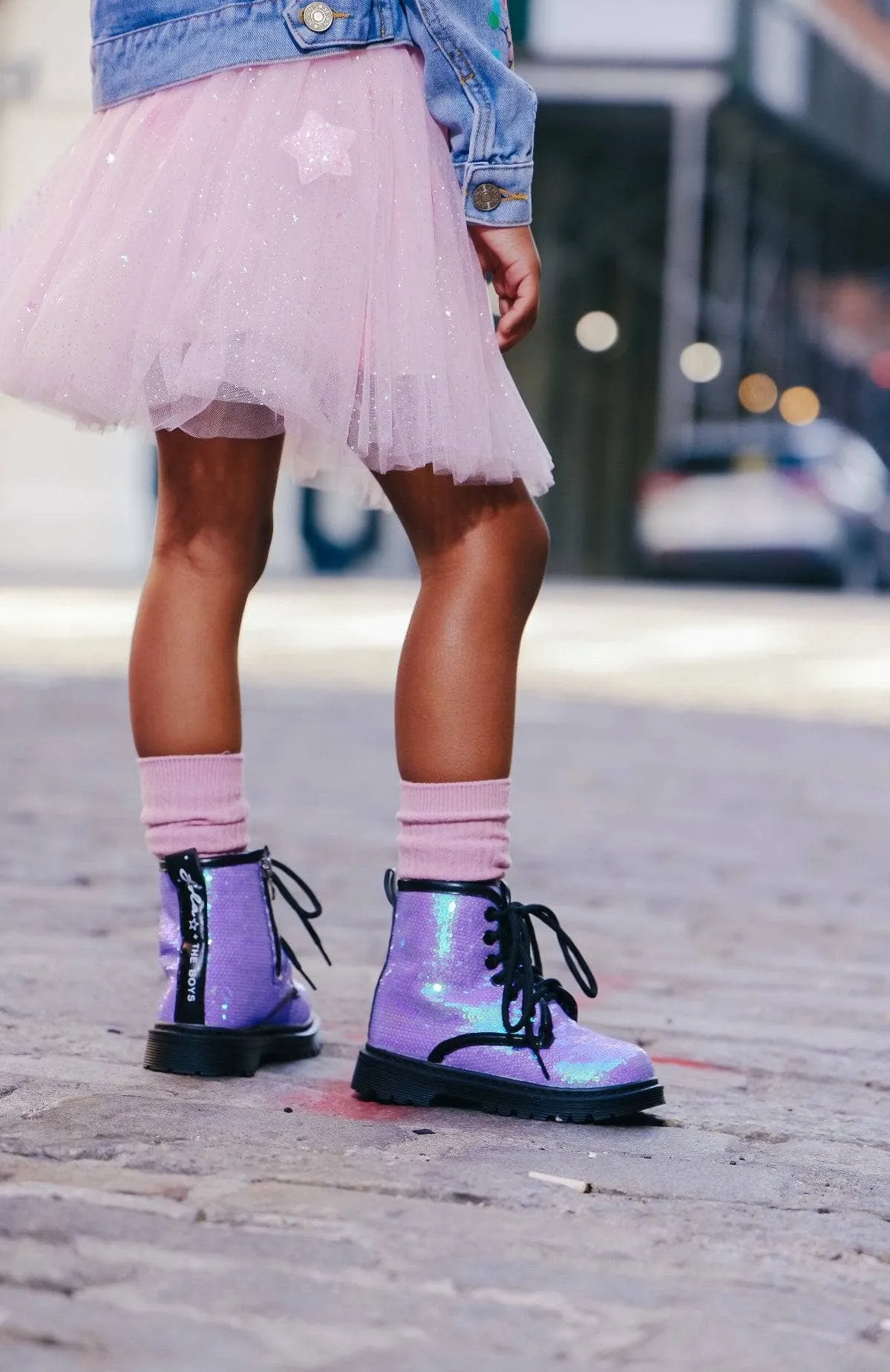 Lavender Sequin Boots