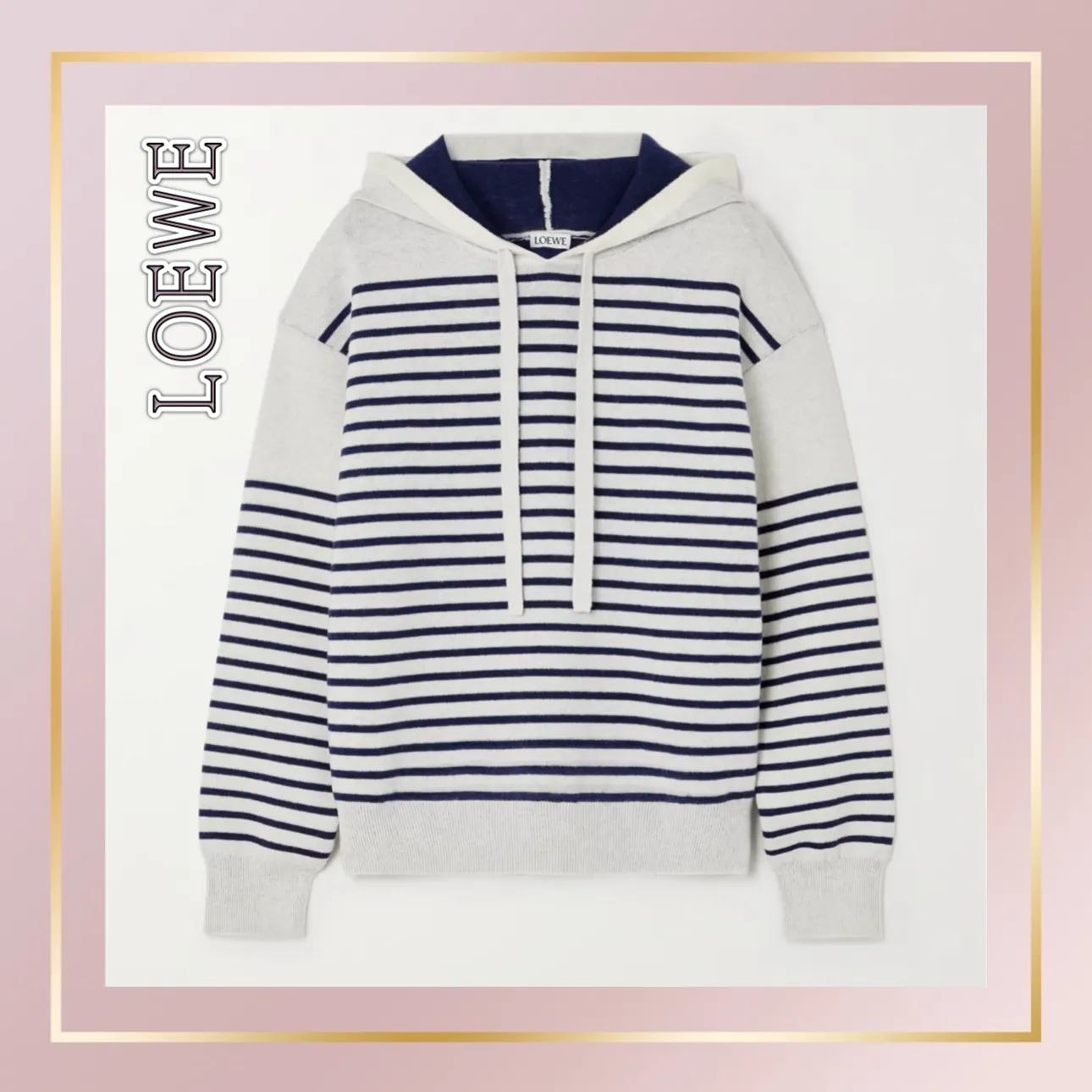 LOEWE  |Stripes Wool Logo Hoodies & Sweatshirts