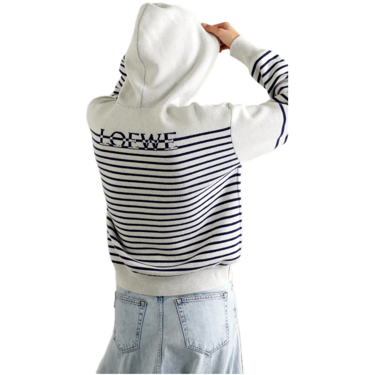 LOEWE  |Stripes Wool Logo Hoodies & Sweatshirts