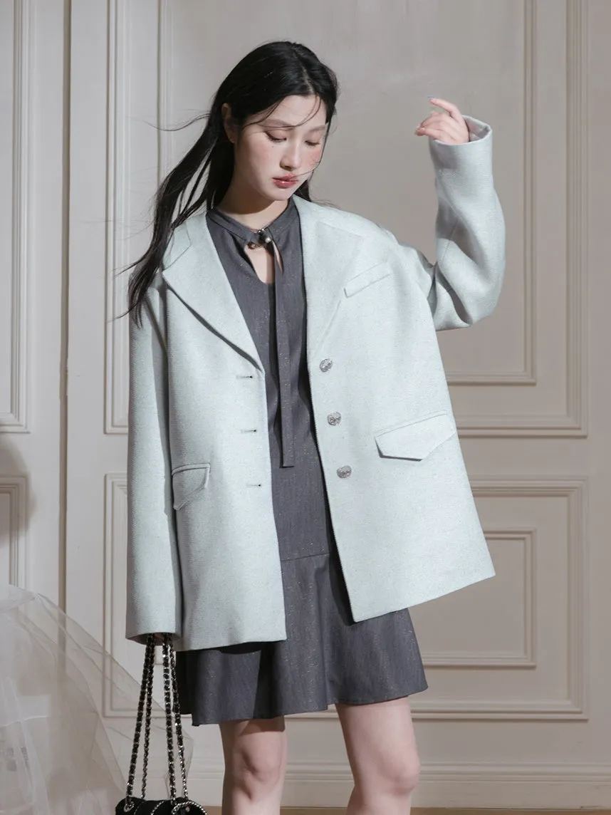 Loose Tailored Jacket ＆ Box Pleated Skirt Set-up