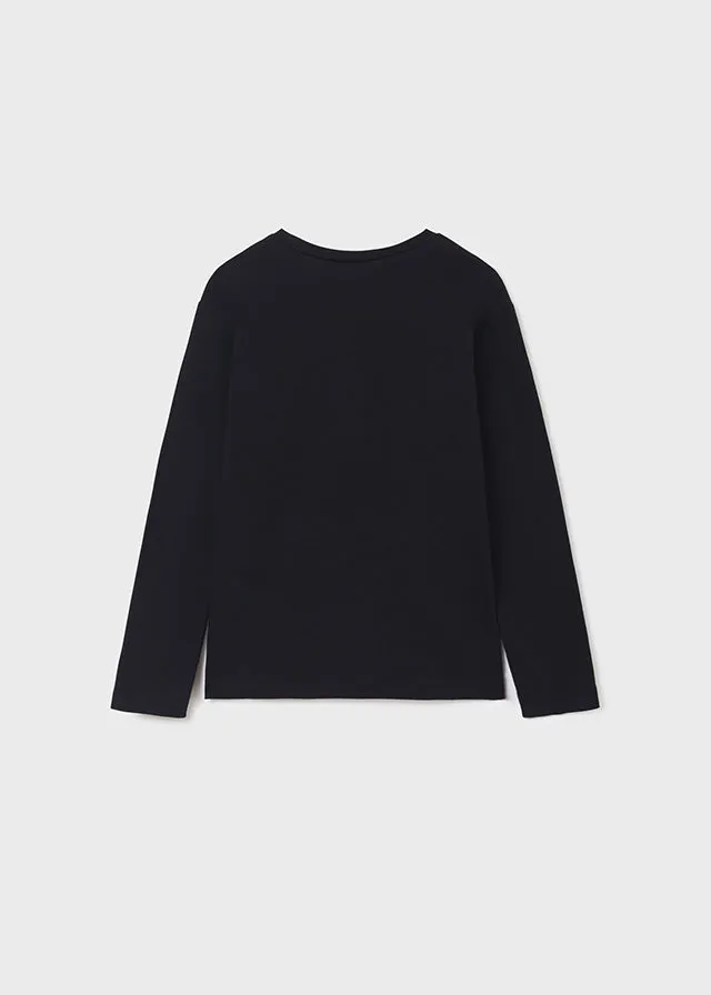 L/s shirt for teen girl - Black