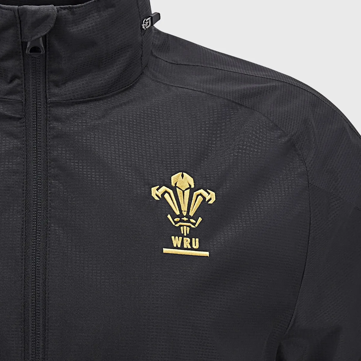 Macron Wales Rugby Waterproof Jacket Black