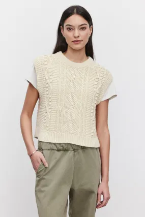 MAGGY SWEATER VEST IN IVORY