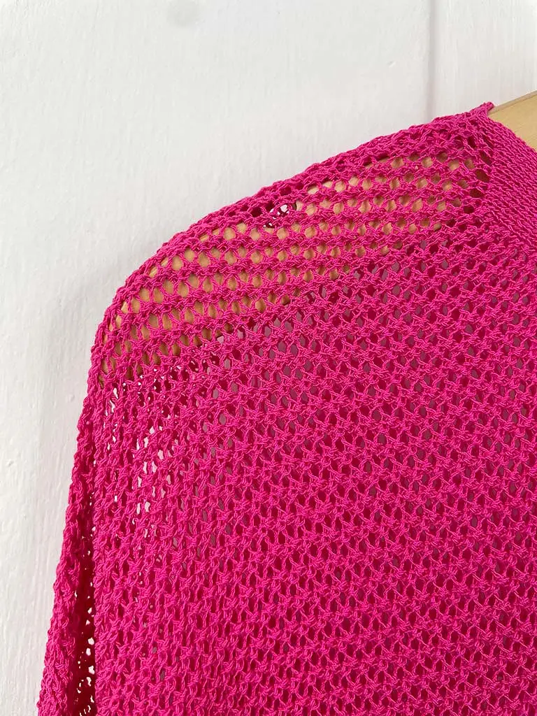 Malissa J Oversized Mesh Top - Hot Pink