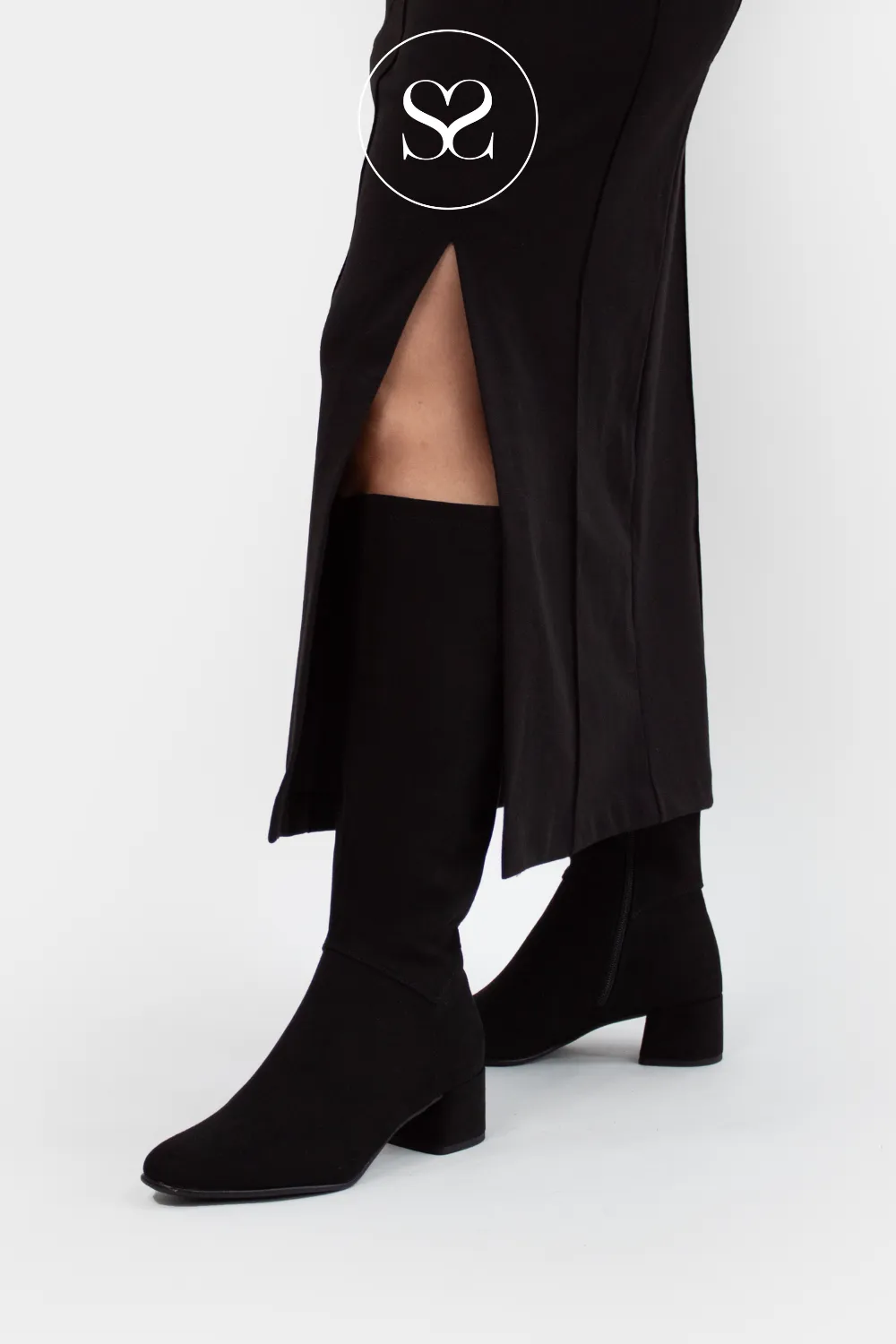 MARCO TOZZI 2-25512  BLACK SUEDE KNEE HIGH BOOTS