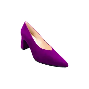 Masana Orchid Suede Block Heel Pump