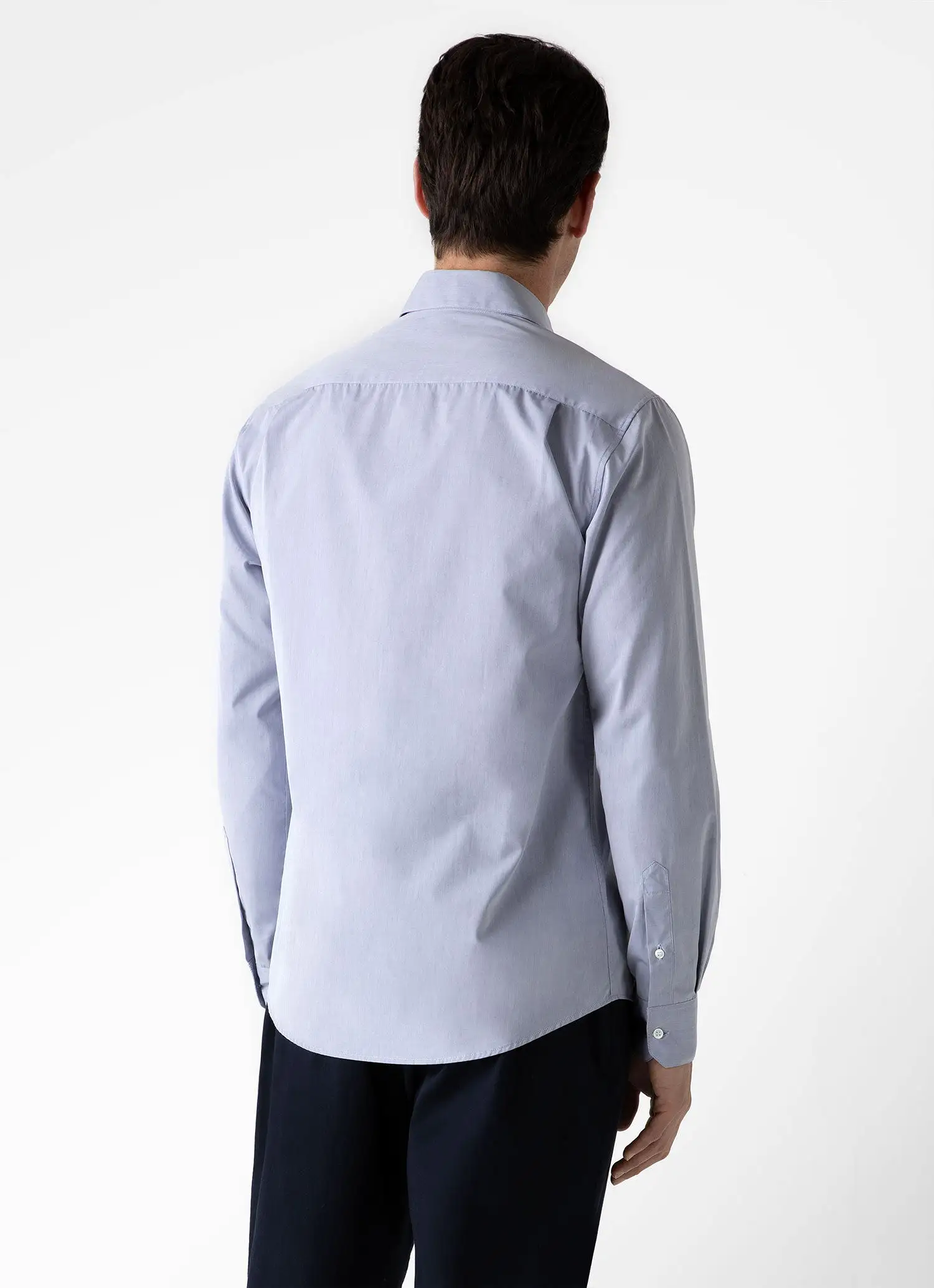 Men's Sea Island Cotton Shirt in Light Blue