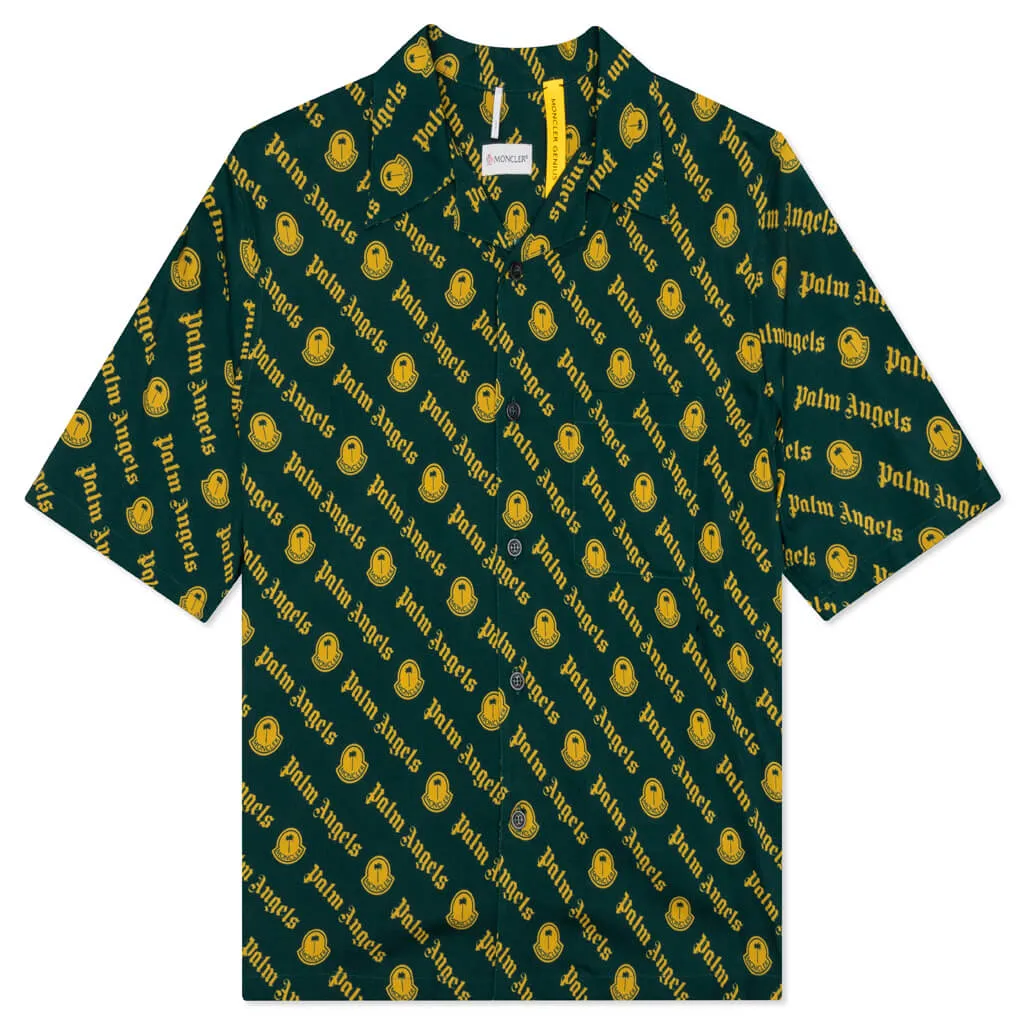 Moncler Genius x Palm Angels Logo Print Shirt - Dark Green