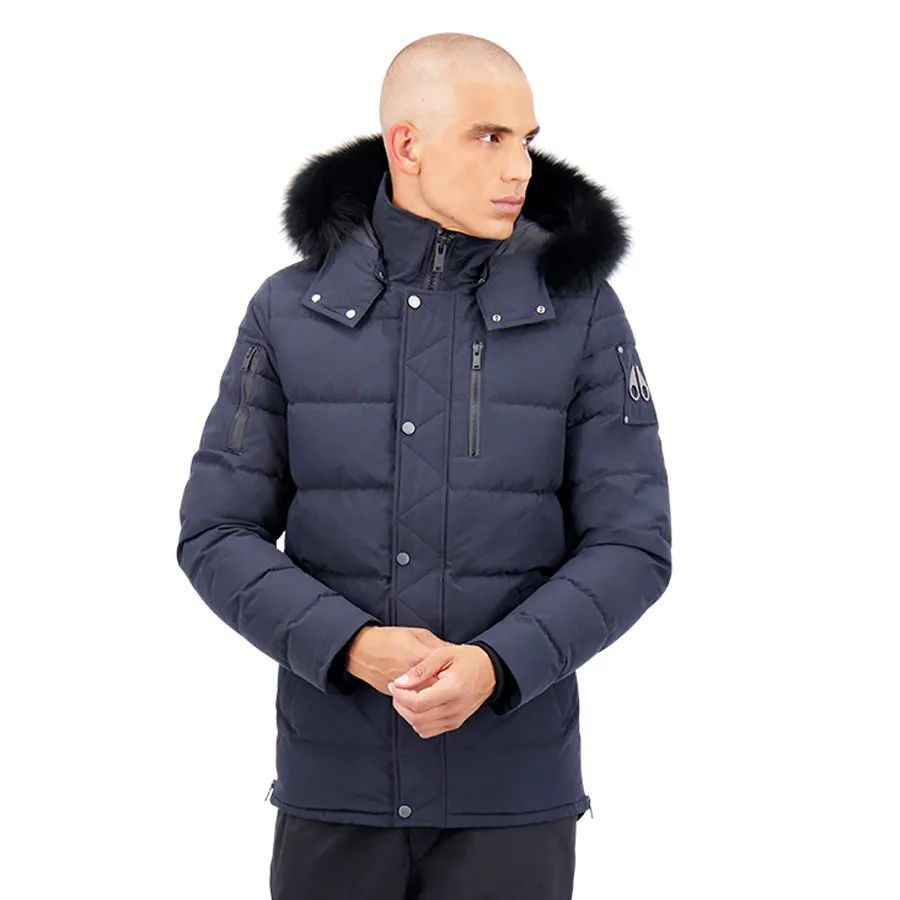 Moose Knuckles - Bellwoods Down Jacket in Navy & Black Fox Fur