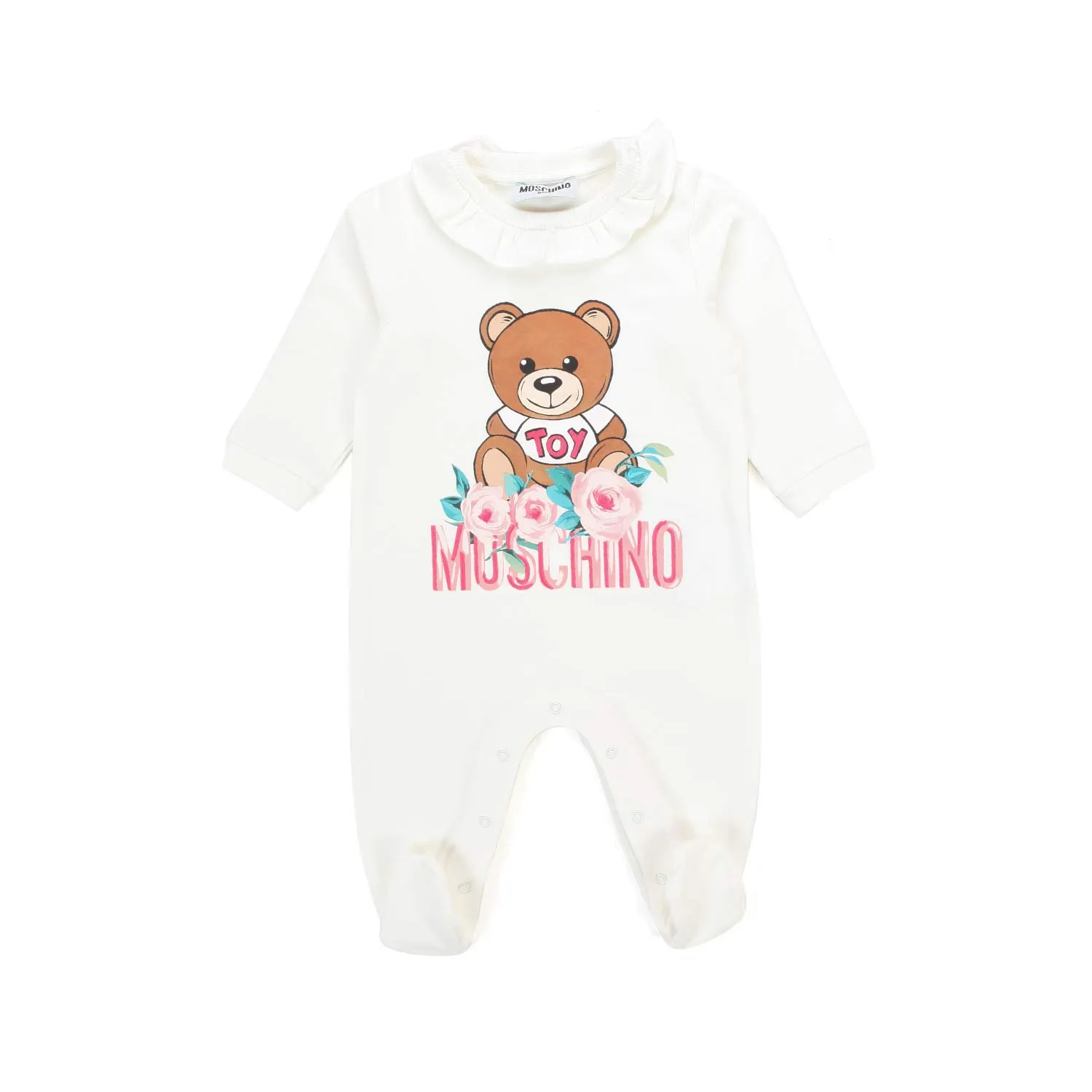 Moschino Teddy Bear White Romper For Baby Girl