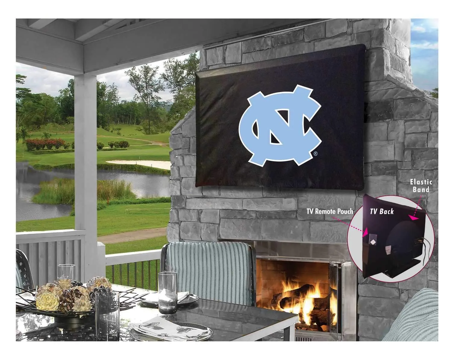 North Carolina Tar Heels Breathable Water Resistant Vinyl TV Cover