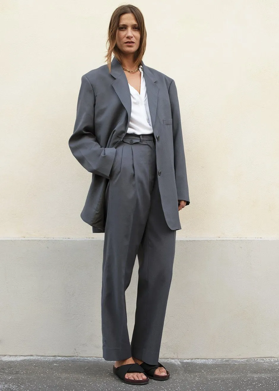 Notch Lapel Blazer - Graphite