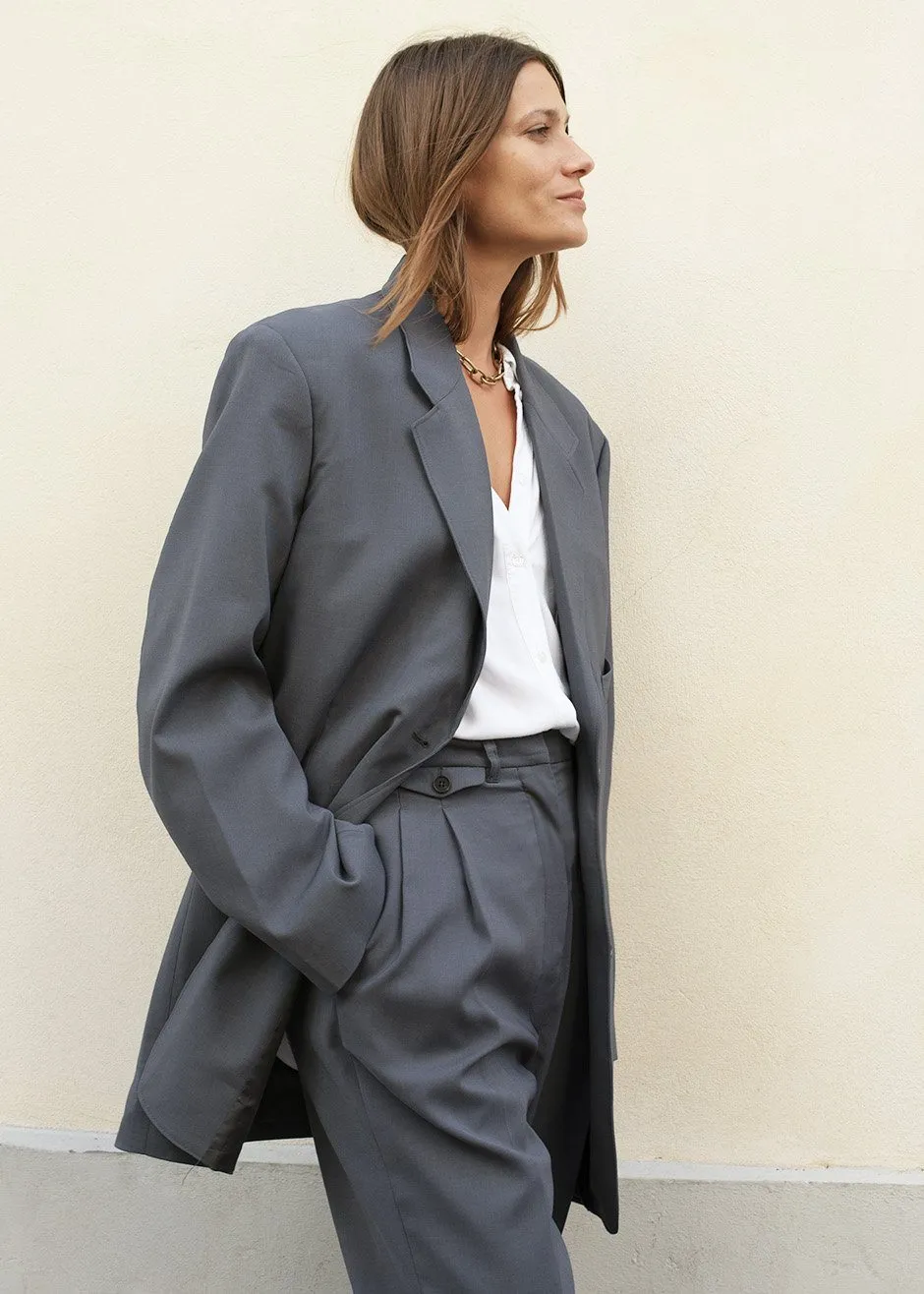 Notch Lapel Blazer - Graphite