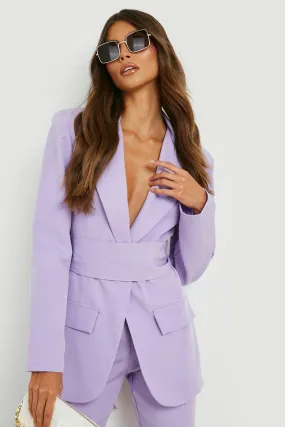 Obi Tie Waist Tailored Blazer