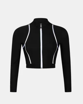 Oil And Gaz Short Cut Women Lifestyle Jacket Black/White