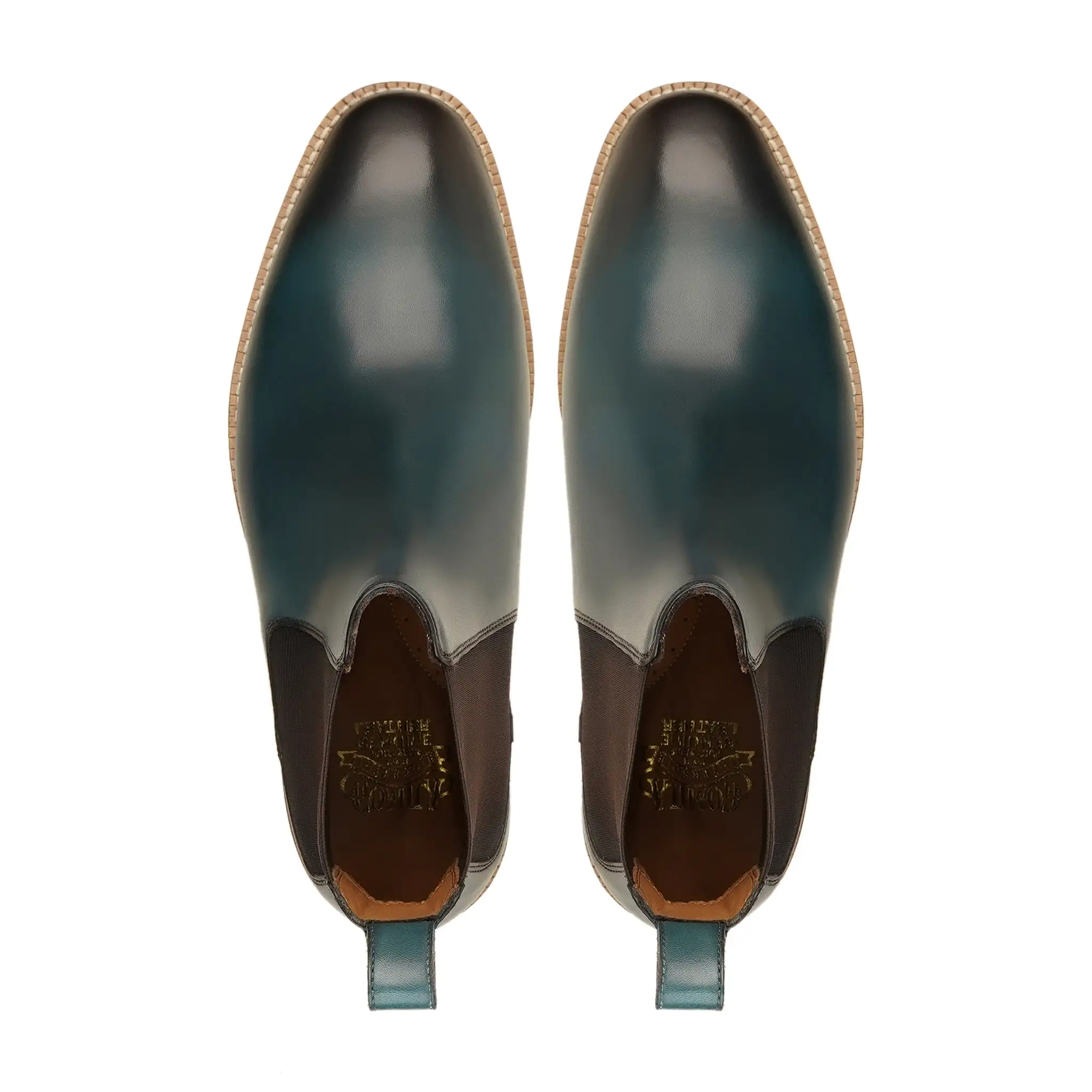 Ostend - Men's Turquoise Patina Calf Leather Chelsea Boot