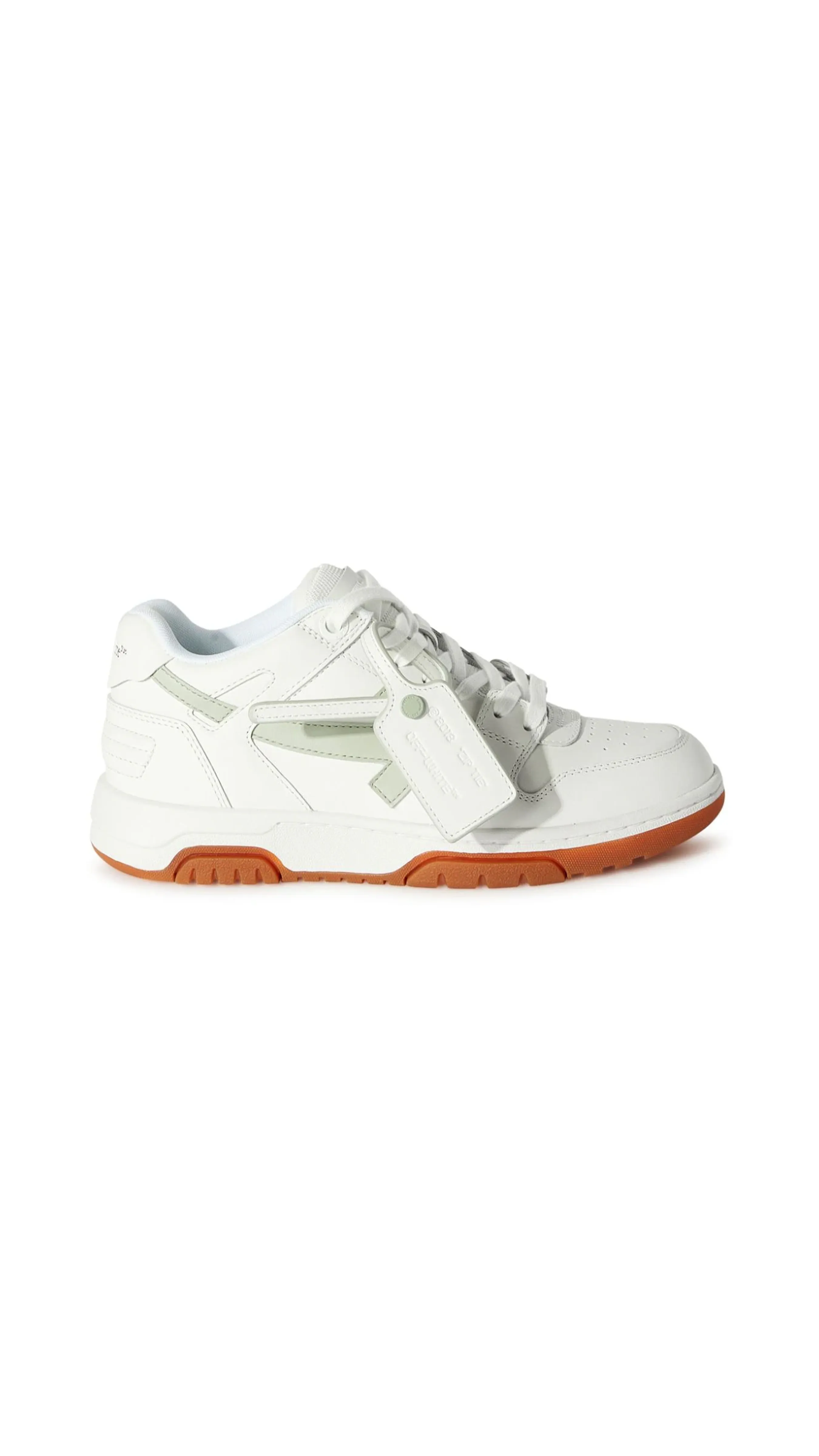 Out Of Office Calfskin Sneakers - White/Sage/Orange