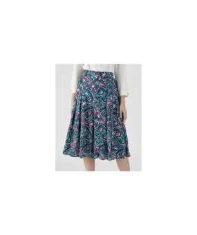 Paisley Print Pleated Skirt